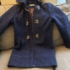 Calvin Klein Dark Blue Wool Coat